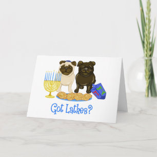 Heb je Latkes? Hanukkah Pug-kaarten - Feestdagen Kaart