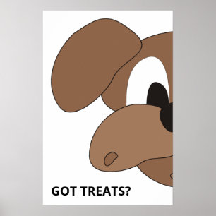 Heb je lekkers? Nieuwsgierige hond Poster