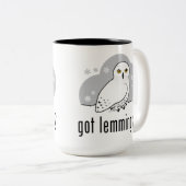 Heb je lemmingen? tweekleurige koffiemok (Voorkant rechts)