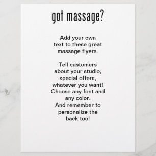 Heb je Massage? in zwarte inkt Flyer