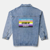 Heb je mijn geslacht aangenomen? denim jacket (Achterkant)