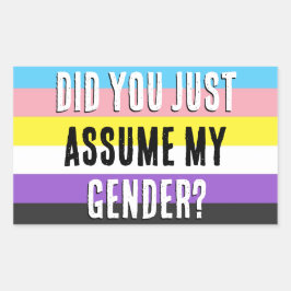 Heb je mijn geslacht aangenomen? rechthoekige sticker