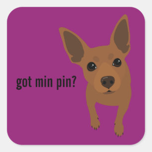 Heb je min. pin? Miniatuur Pinscher (rode) Sticker