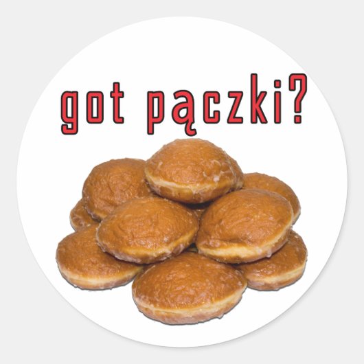 Heb je paczki ? Poolse dessert Ronde Sticker (Voorkant)