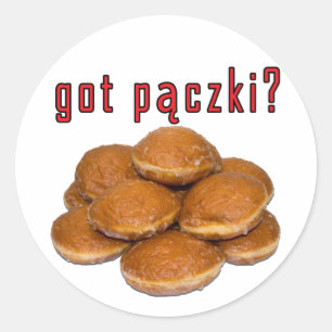 Heb je paczki ? Poolse dessert Ronde Sticker