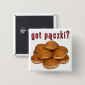 Heb je paczki ? Poolse dessert Vierkante Button 5,1 Cm (Voorkant /achterkant)