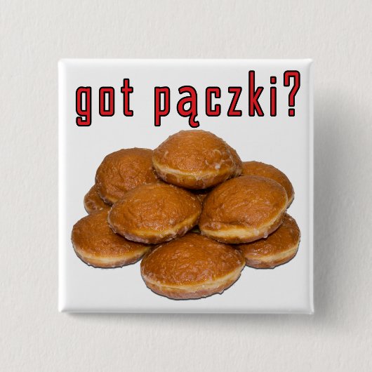 Heb je paczki ? Poolse dessert Vierkante Button 5,1 Cm (Voorkant)