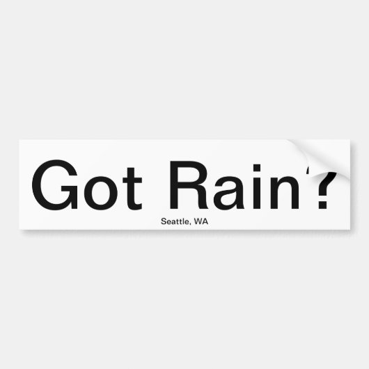 Heb je Rain? Bumpersticker (Voorkant)
