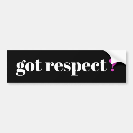 Heb je respect? Signaal Bumpersticker (Voorkant)