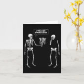 Heb je rug _ Funny Skeleton Pun Kaart (Gele Bloem)