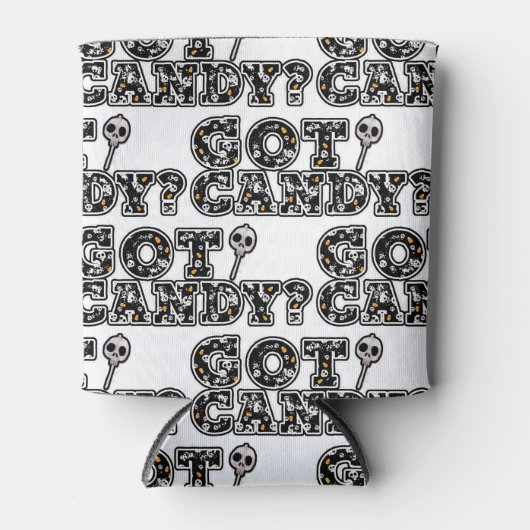 Heb je Snoep? Zwarte en witte schedels Sucker Hall Blikjeskoeler (Voorkant)