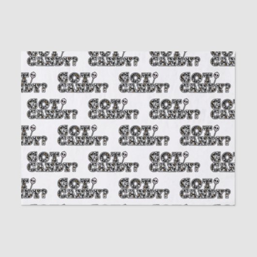 Heb je Snoep? Zwarte en witte schedels Sucker Hall Tissuepapier (Voorkant)