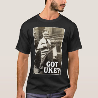 Heb je Uke? Mannen met donkere korte hoes T-Shirt