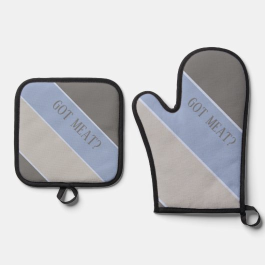 Heb je vlees? ovenwant & pannenlap set (Voorkant)