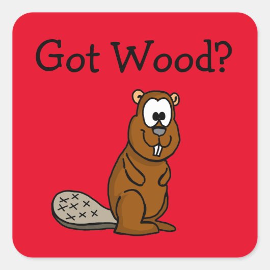 Heb je Wood? Bever Sticker (Voorkant)