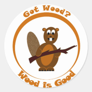 Heb je Wood? ronde sticker