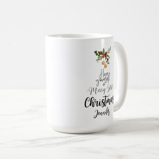 Heb je zelf een prettig kerstfeest koffiemok (Voorkant rechts)