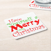 Heb je zelf een prettig kerstfeestdag Onderzetter (Schuin)