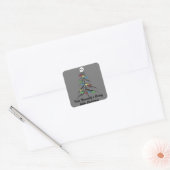 Heb jezelf een angstaanjagend kerstfeest! vierkante sticker (Envelop)