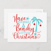 Heb jezelf een beachy kerst feestdagenkaart (Voorkant / Achterkant)