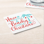 Heb jezelf een beachy kerst vierkante kartonnen onderzetter (Schuin)