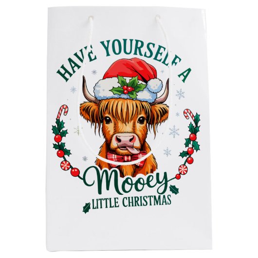 Heb jezelf een mooie kleine kerst Schattigee Koe Medium Cadeauzakje (Voorkant)