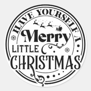 Heb jezelf een prettige kerst ronde sticker
