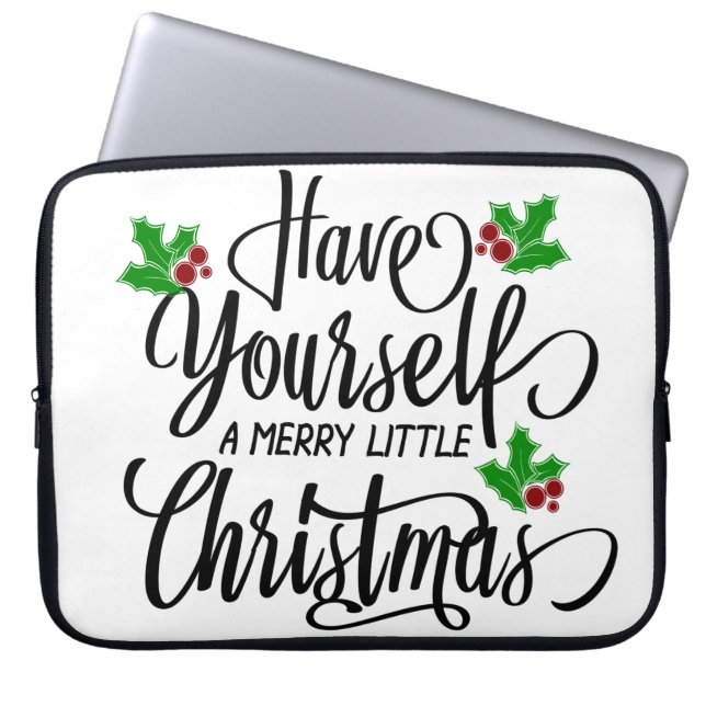 Heb jezelf een prettige kerstfeestdag laptop sleeve (Voorkant)