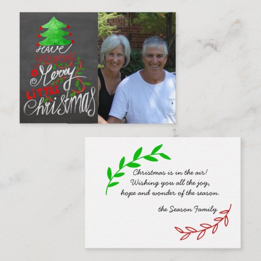 Heb jezelf een prettige kerstfoto-kaart informatiekaartje (Voorkant / Achterkant)