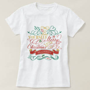 Heb jezelf een prettige kersttypografie t-shirt