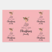 Heb jezelf een vrolijk kerstfeest zwart/roze inpakpapier vel (Voorkant)