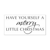Heb jezelf een vrolijk klein kerstkunstpostzegel 	rubberstempel (Afrduk)
