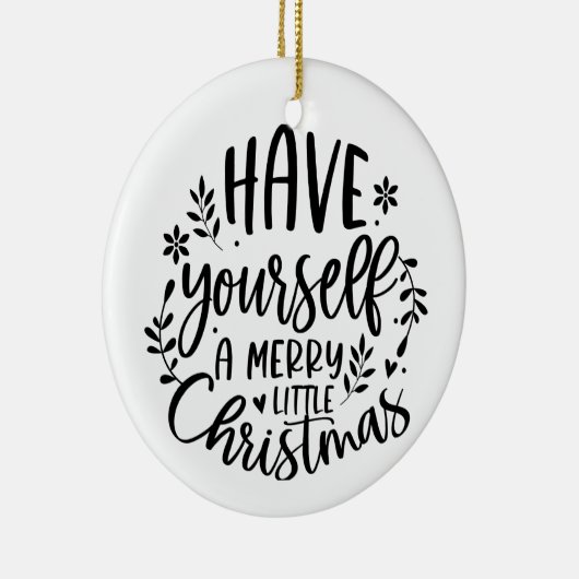 Heb jezelf een vrolijk klein kerstmodern keramisch ornament (Rechts)