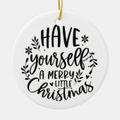 Heb jezelf een vrolijk klein kerstmodern keramisch ornament (Voorkant)