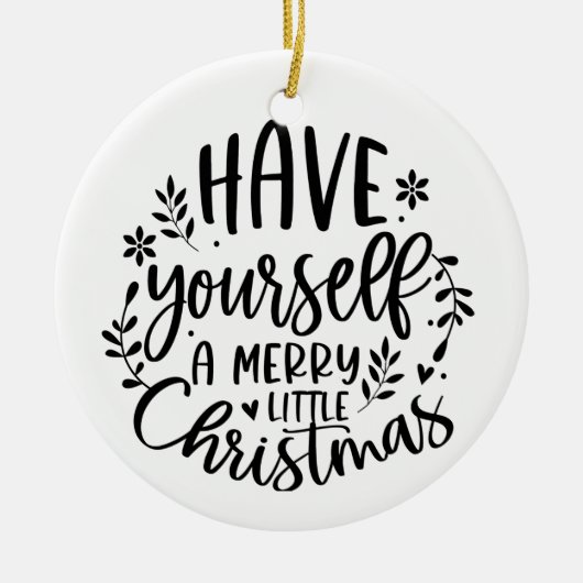 Heb jezelf een vrolijk klein kerstmodern keramisch ornament (Voorkant)