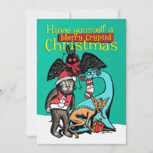 Heb jezelf een vrolijke Cryptid Christmas Kaart