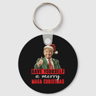 Heb jezelf een vrolijke kerst grappige Trump Chris Sleutelhanger