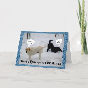 Heb Kerstmis Pawsome! - Leuke Honden Feestdagen Kaart