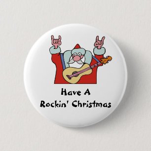 Heb Kerstmis Rockin Ronde Button 5,7 Cm
