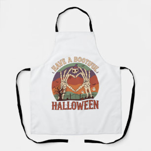 Heb Mooie Halloween Skelet Handen Kat Schedel W Schort