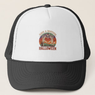 Heb Skelethanden Katten Schedel W Halloween Trucker Pet