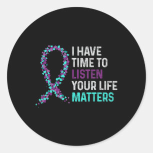 Heb tijd om te luisteren naar mentale gezondheid z ronde sticker