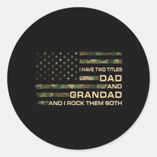 Heb Twee Titels Papa En Opa Vaderdag Grappig Ronde Sticker