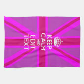 Heb uw houdbare kalm- tekst op Roze hefboom van de Theedoek (Horizontaal)