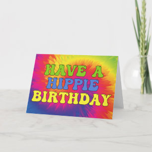 Heb verjaardag hippie tie-dye leuk kleurig 70s kaart
