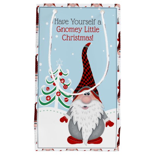 Heb zelf een Gnomey Red Gnome Kerstmis Klein Cadeauzakje (Voorkant)