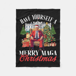 Heb zelf een vrolijke mega kerst kerstman grappig fleece deken