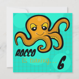 Heba de uitnodiging van de Octopus Custom Birthday