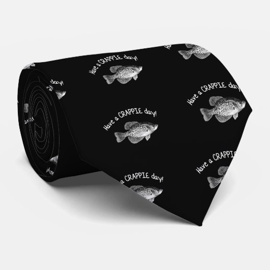 "HEBBEN EEN CRAPPIE DAG" - CRAPPIE VIST STROPDAS (Opgerold)