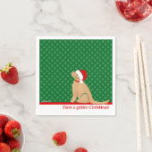 Hebben een gouden kerst groene servetten (Insitu)